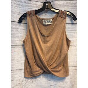 Summer Romero Sleeveless Brown Twist Front Top Size M